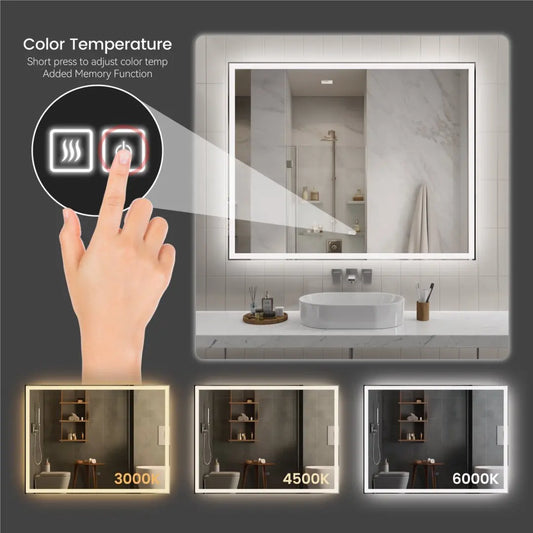 Miroir de salle de bain intelligent à LED, anti-buée, avec fonction mémoire - Qualité et innovation - Getixt