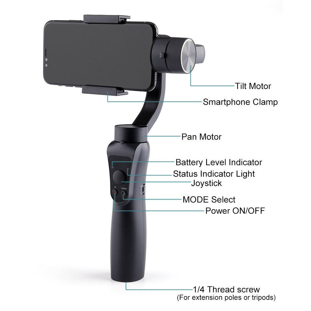 3-Axis Gimbal Stabilizer Anti Shake for Smooth Smartphone Video