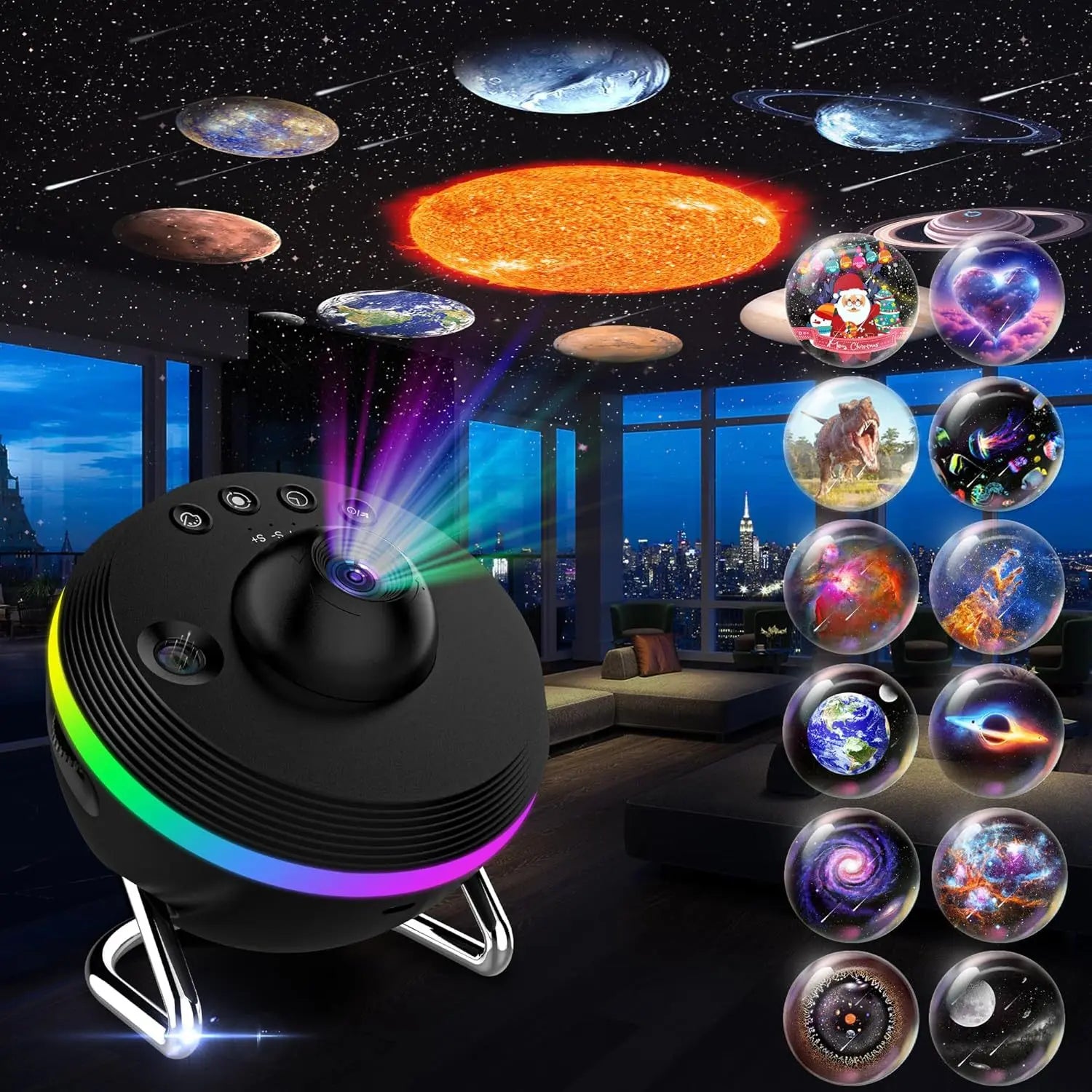 13 In 1 Ultra Clear Galaxy Projector Lamp Rotary Space Ball Planetarium Projector Lights - Quality & Innovation - Getixt