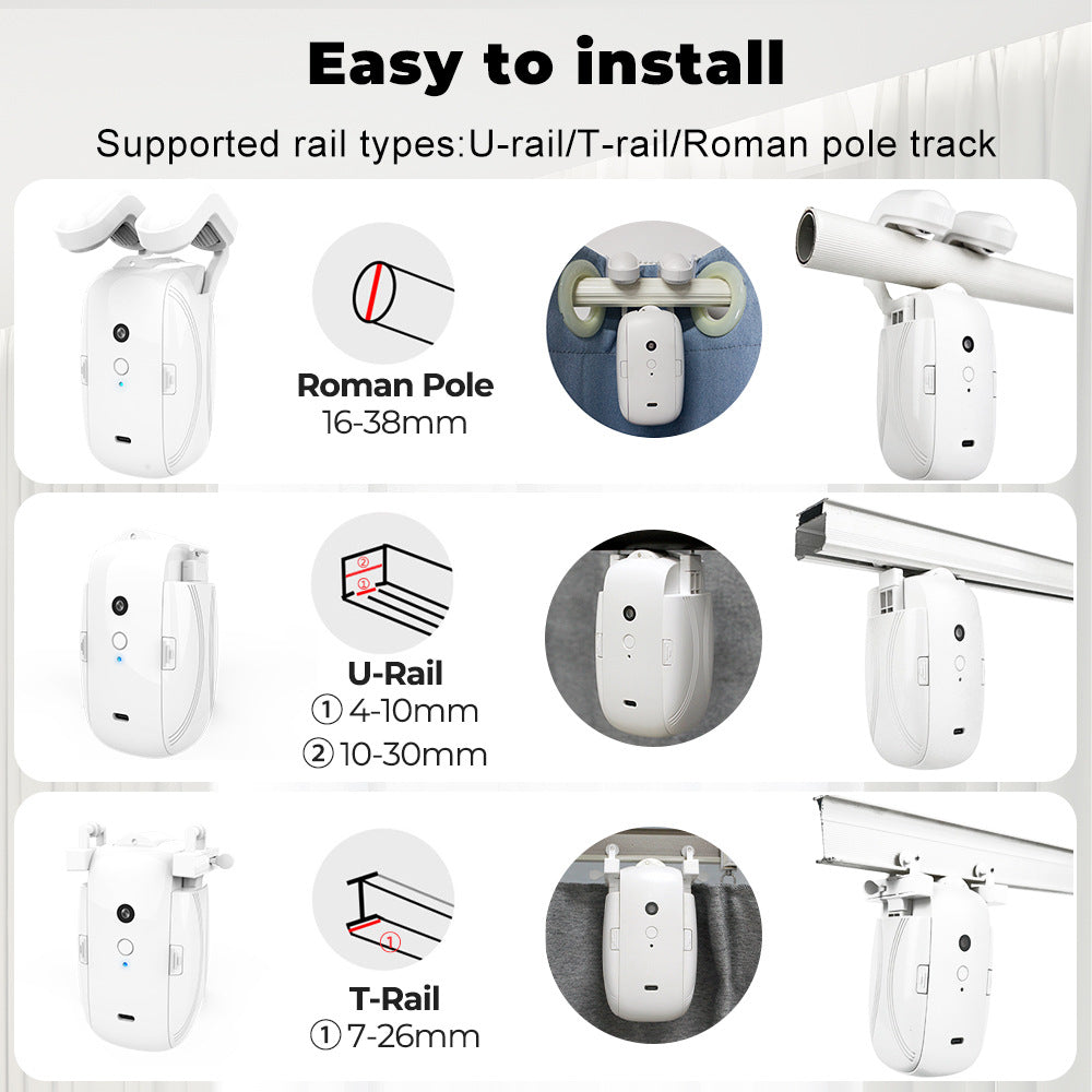 Rideaux intelligents motorisés avec commande automatique de l'éclairage