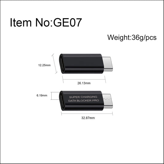 USB Data Blocker Charge Only Adapter Secure Charging