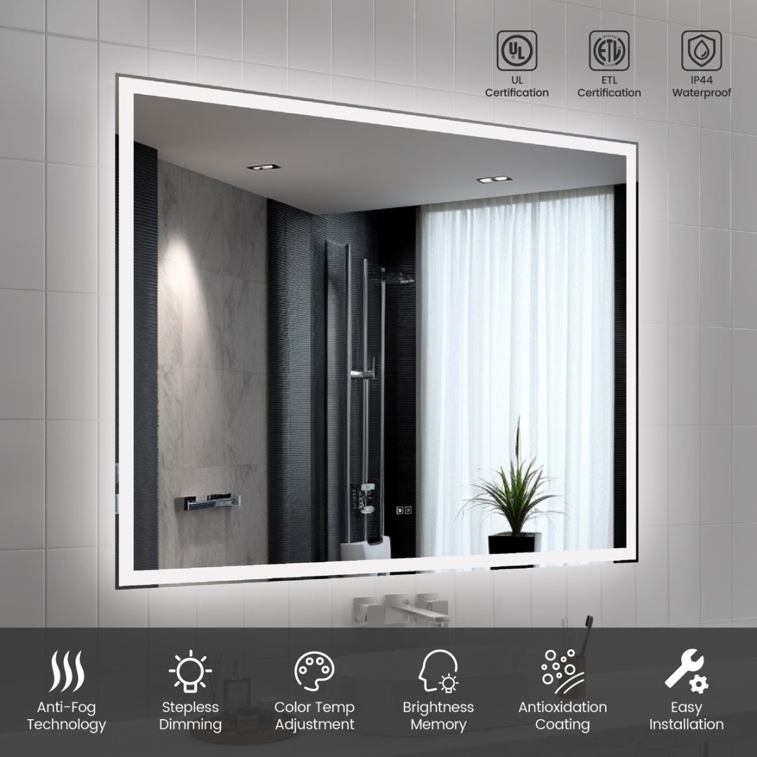 Smart Mirror LED Bathroom Mirror Anti Fog Memory Function
