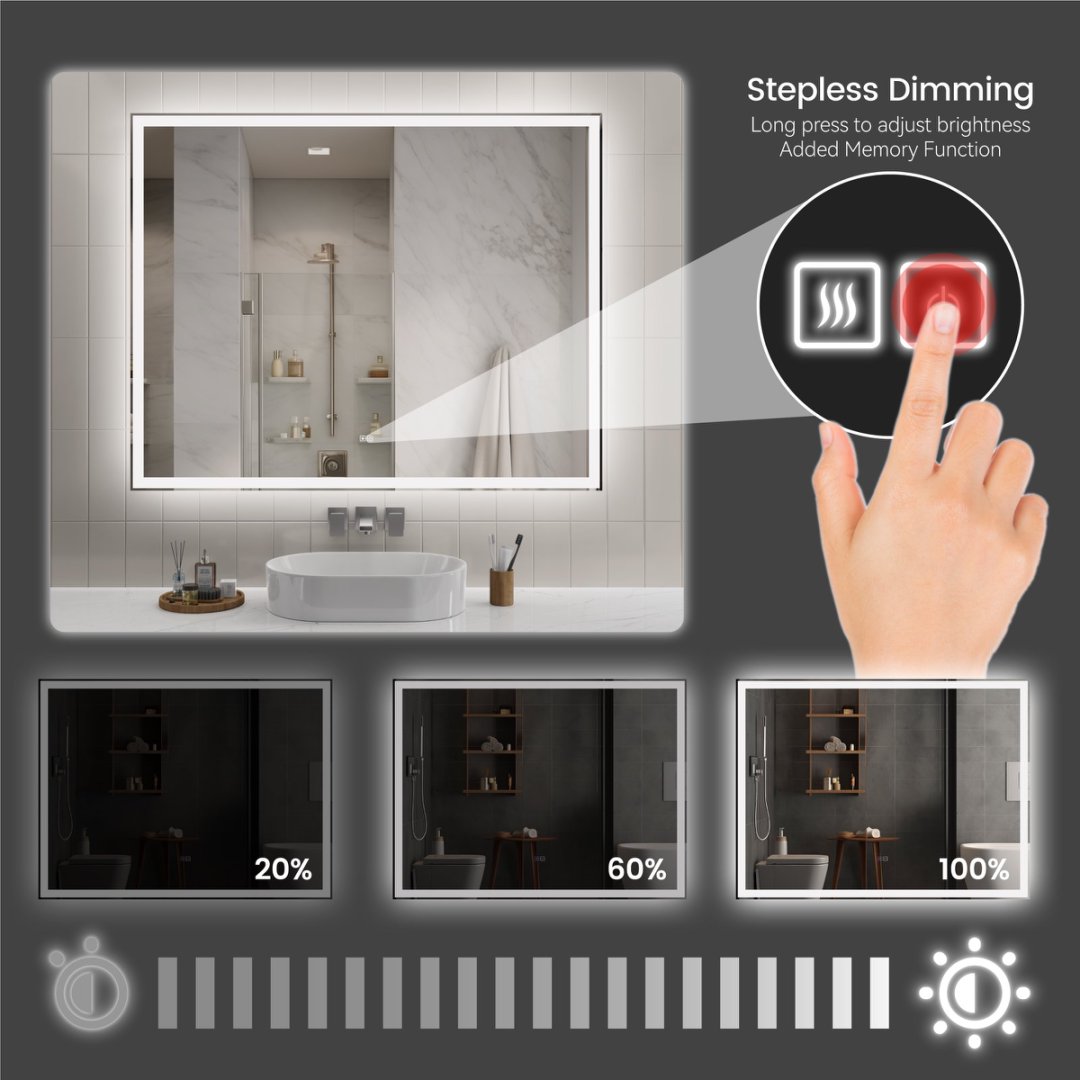 Smart Mirror LED Bathroom Mirror Anti Fog Memory Function