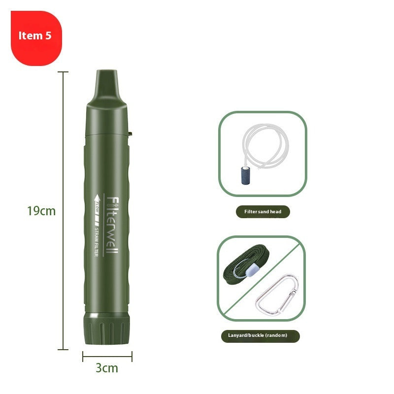 Portable Water Filter Straw Emergency Outdoor Use