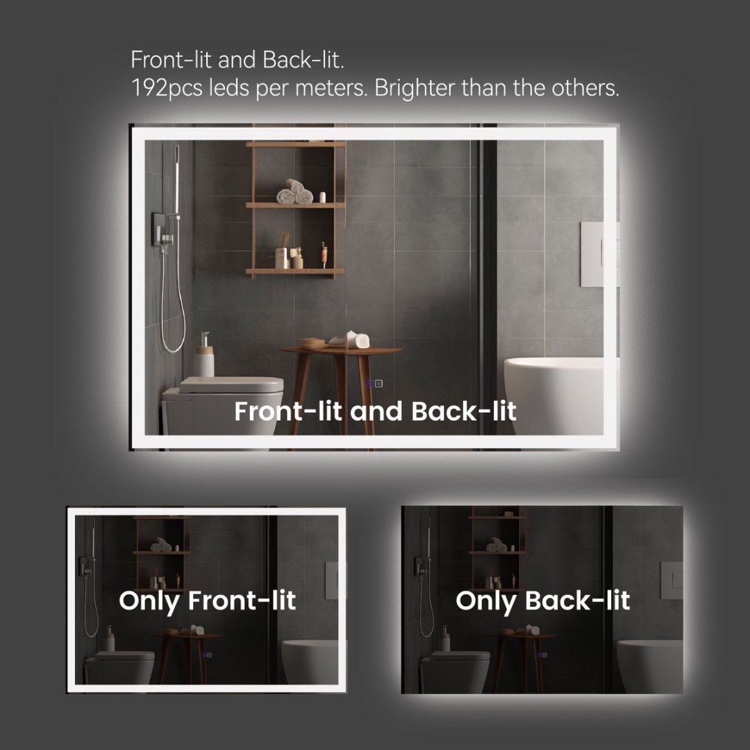Smart Mirror LED Bathroom Mirror Anti Fog Memory Function