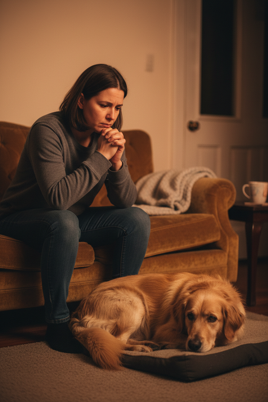 Avant - Propriétaire d'animal inquiet