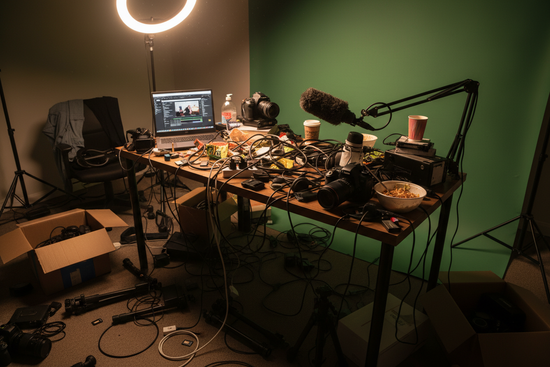 Espace de travail en désordre