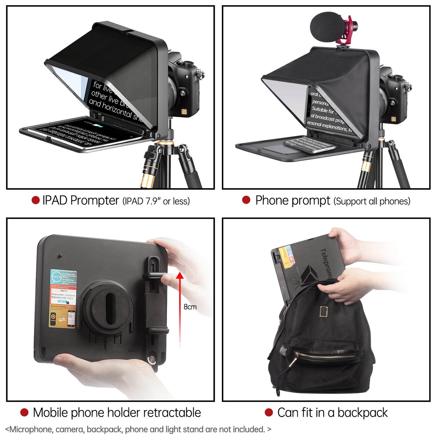 Portable Smartphone Teleprompter for Video Script Reading